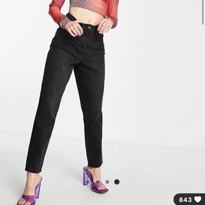 Black straight leg jeans